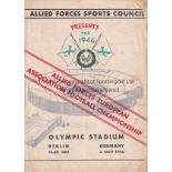 FORCES FOOTBALL 1946 Scarce programme, Allied Forces European Association Football Championship,