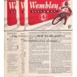 SPEEDWAY / WEMBLEY Twenty four home programmes in 1951, most slightly creased with results entered