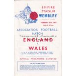 ENGLAND - WALES 1943 Two England home programmes v Wales, both at Wembley, 27/2/43 and 25/9/43.