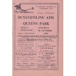 DUNFERMLINE - QUEEN'S PARK 50 Dunfermline Athletic home programme v Queen's Park, 7/10/50, League "