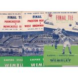 CUP FINALS Six FA Cup Final programmes, 1951, 54, 55, 57, 58 and 59. All have staples removed, no