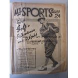 ALLSPORTS A bound volume of Allsports Illustrated Weekly covering all the major sporting events of