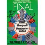 MANCHESTER UTD Autographed 1977 FA Cup Final programme, signed to the front cover by Manchester