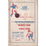 SCOTLAND - ENGLAND 1937 Scotland home programme v England, 17/4/1937 at Hampden, fold. Generally