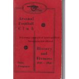 ARSENAL Handbook for 1936/7, slightly rusty staples. Generally good