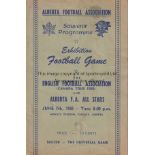 CANADA TOUR Programme for FA Tour of Canada, 1950, Alberta FA All stars v English FA, 7/6/50 at