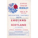 ENGLAND - SCOTLAND 1942 England home programme v Scotland, 10/10/42 at Wembley, slight creasing,