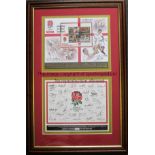 ENGLAND 2003 RUGBY WORLD CUP A limited edition 23" X 14" glazed frame including a large postal cover