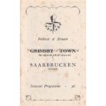 GRIMSBY FOB Programme for the Festival of Britain Grimsby Town v Saarbrucken ( France ) 12th May