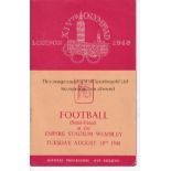 1948 OLYMPICS LONDON / FOOTBALL Programme for the Football Semi-Final at Wembley 10/8/1948, Sweden v