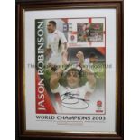 ENGLAND 2003 RUGBY WORLD CUP A limited edition 17" X 13" glazed frame including a large postal cover