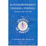 ENGLAND - PORTUGAL 51 England home programme v Portugal, 19/5/51 at Goodison Park, Festival of