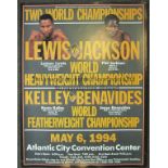 BOXING Large 30" X 20" poster at the Atlantic City Convention Centre, New Jersey, USA featuring