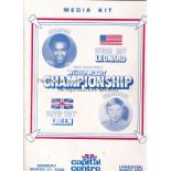 SUGAR RAY LEONARD V DAVE BOY GREEN Press kit in folder and on site programme for the World