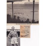 STANLEY MATTHEWS AUTOGRAPHS / 1951 FA CUP FINAL Three items: original 8" X 6" Press photograph of