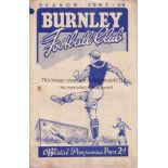 BURNLEY - MAN UTD 47/8 Burnley home programme v Manchester United, 8/9/47, slight fold, minor marks,