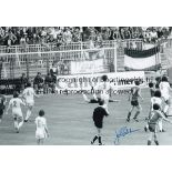 NOTTINGHAM FOREST Autographed b/w 12 x 8 photo, showing Nottingham Forest's John Robertson scoring