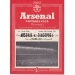 CHARITY SHIELD 1953 Programme Arsenal v Blackpool 12th October 1953 Charity Shield. Team changes.