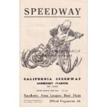SPEEDWAY / CALIFORNIA ALDERSHOT Programme for Best Pairs 22/4/1957, horizontal crease and results