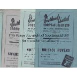 SOUTHEND Seven Southend home programmes, all forties, v Newport County 47/8 and 48/9, v Reading 46/7