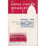 1939 RUGBY LEAGUE CUP FINAL Official programme, 1939 Rugby League Cup Final, Salford v Halifax,