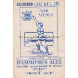 BRADFORD PA - HUDDERSFIELD 45 Bradford Park Avenue home programme v Huddersfield, 12/9/45. Generally