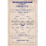 CRYSTAL PALACE - NORWICH 45 Crystal Palace home programme v Norwich, 24/11/45, fold, score, h-t