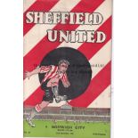 SHEFFIELD UTD - NORWICH 1936 Sheffield United home programme v Norwich, 26/12/1936, pencil score,