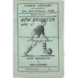 NEW BRIGHTON V SOUTHPORT 1948 Programme for the League match at New Brighton, 21/2/1948,