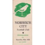 NORWICH - CRYSTAL PALACE 46 Norwich gatefold programme v Crystal Palace, 16/3/46. Good