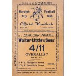 NORWICH HANDBOOK 1924-25 Norwich City handbook, 1924-25, 64 pages, pictures, scores, etc.
