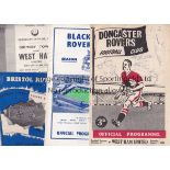 WEST HAM UNITED Seventeen away programmes for season 1957/8 v. Doncaster with 7 Donny autographs