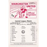 GEORGE BEST - MAN UTD Single sheet Manchester United Reserves home programme v Aston Villa Res 6/