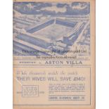 EVERTON - ASTON VILLA 1938-39 Everton home programme v Aston Villa, 29/4/1939, final home game of