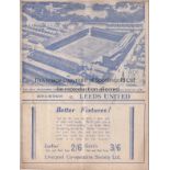 EVERTON - LEEDS UTD 1938 Everton home programme v Leeds United, 22/10/1938, slight fold, staple