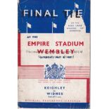 RUGBY LEAGUE- 1937 CUP FINAL Official programme, 1937 Rugby League Cup Final, Keighley v Widnes,