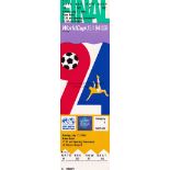 WORLD CUP FINAL 1994 Unused ticket Brazil v Italy World Cup Final in Los Angeles 17/7/1994. Good