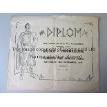 WAR-TIME FOOTBALL A large diploma issued to Pte. S. Trip for his appearance in Dutch v Norwegians