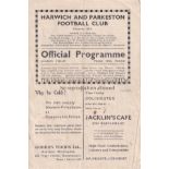 ENGLISH SCHOOLS 1936 Harwich and Parkeston programme for English Schools Shield game between Harwich