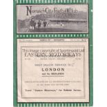 NORWICH - NORTHAMPTON 1930 Norwich City home programme v Northampton, 1/2/1930, Div 3 South, fold,