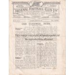 ARSENAL V OLDHAM ATHLETIC 1923 Four page programme for the League match Arsenal 17/3/1923 with a