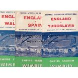 ENGLAND A collection of 37 England home programmes all played at Wembley 1960-1969. Some minor