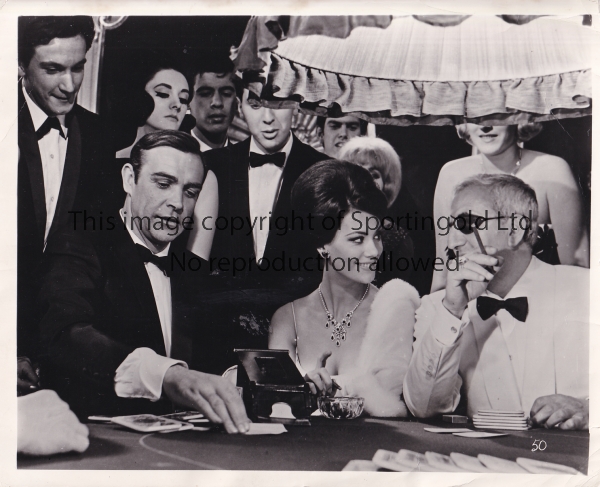 SEAN CONNERY Black and white Press photo of Sean Connery and Claudine Auger at the gaming table