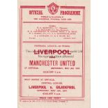 LIVERPOOL - MAN UTD 47 Liverpool home programme v Man Utd, 3/5/47, score noted, Liverpool won 1-0 en