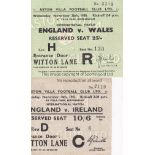 ENGLAND / NORTHERN IRELAND / WALES Two England home Tickets for matches both played at Villa Park