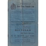 BURY TOWN - NORWICH 1934 Bury Town home programme v Norwich City "A", 25/8/1934, Norfolk and Suffolk