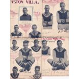 ASTON VILLA AUTOGRAPHS 1928/9 Six album sheets with pictures laid down with 16 signatures