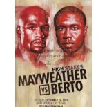 BOXING Official venue programme Floyd Mayweather v Andre Berto at MGM Grand Las Vegas 12/9/2015.