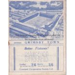 EVERTON - GRIMSBY 1938-39 Everton home programme v Grimsby, 31/8/1938, first home game of Everton