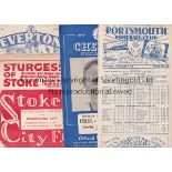 BIRMINGHAM CITY Collection of Birmingham away programmes, 49/50 at Portsmouth, Chelsea, Stoke,